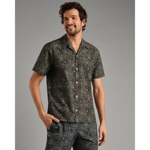 Rhone State of Mind Camp Collar Shirt Short Sleeve Navy Green Floral 2XL Golf